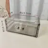 Caja de Almacenamiento de Joyería de Acrílico Gris Translúcido para Escritorio de Cinco Cajones Tipo Cajón Caja de Almacenamiento para Anillos Pendientes Caja para Accesorios de Uñas
