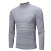 Camiseta Masculina Manga Longa Design Gola Alta Outono 2025 Exportação Roupa Masculina Camiseta Básica Cor Sólida Top Masculino