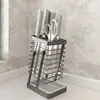 Soporte para Cuchillos de Cocina de Acero Inoxidable 304, Estante para Cuchillos, Estante de Almacenamiento, Encimera Doméstica con Drenaje, Soporte para Cuchillos, Portavelas