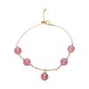 Pulsera de cristal natural de fresa al por mayor de fábrica para mujer, pulsera de oro de 14 quilates, diseño original simple coreano, blanco