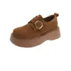 Zapatos Birkenstock de Suela Gruesa Retro Cobertura Total para Mujer Estilo Nuevo de Otoño Zapatos Mocasines Birkenstock de Aumento de Altura para Personas Bajitas
