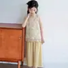 Conjunto de Verão Feminino Novo Estilo Chinês 2026 Novo Conjunto Casual Étnico Doce Feminino Estilo Coreano Duas Peças