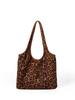 Design de estampa de leopardo vintage 2024 outono e inverno nova bolsa de ombro feminina estilo coreano nicho bolsa de viagem de grande capacidade