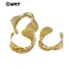 Wt-B708 Pulseira Grande Aberta de Latão Curvada com Design Trançado de Personalidade Única Pulseira Feminina Europeia e Americana Mais Vendida