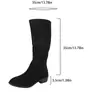 Botas altas de ante con tacón grueso para adelgazar para mujeres menudas, con cremallera trasera, botas de moda de tacón alto, deseo