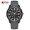 Marca OFNS Amazon Moda Caliente Tendencia Reloj de Calendario Simple para Hombre Deportivo Resistente al Agua Tres Ojos Seis Manecillas Reloj de Cuarzo para Hombre