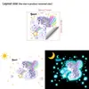 Pegatina de Pared Luminosa de Unicornio Arcoíris Soñador, Luz Nocturna Suave, No Deslumbrante, Autoadhesiva, Extraíble, Decoración de Pared para Habitación Infantil