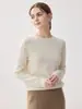 Nova camisa básica 100% caxemira para outono e inverno, suéter pullover versátil de gola redonda estilo coreano para mulheres, malha para usar por baixo
