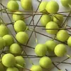 Bayas Rojas de Espuma Navideñas Cuentas Doradas Cuentas Plateadas Guirnalda Navideña Material de Hojas de Pino Decoración de Caja de Regalo Fruta Roja Pequeña Fruta de la Fortuna