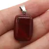 Exquisito colgante rectangular de piedra semipreciosa natural para accesorios de joyería DIY, fabricación de joyería artesanal, venta al por mayor