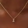 El Collar con Letra Más Vendido de Amazon con Diamantes, Exportación Personalizada Chapado en Cobre con Oro Real de 14K, Cadena para Clavícula, Regalo de Moda para Fiestas