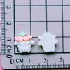 Mini Blancos Pequeños Estilo Dibujo Animado Juguetones Materiales Hechos a Mano Parches Pegamento en Crema Animal Huevo Escalfado Resina Accesorios DIY