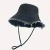 En stock Algodón Puro Lavado Sombrero de Pescador con Volantes Hyun-a Sombrero de Cubo para Mujer para Compras y Viajes Sombrero de Sol Personalizado de Moda