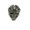 Anel de Caveira Vintage para Homens Tendência Personalidade Estilo Minimalista Prata Tailandesa Imitação Anel para Dedo Indicador Moda Ousada Estilo Punk Anel Aberto