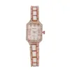 2025 Moda Nueva Transfronteriza Elegante Reloj para Mujer Cuadrado Compacto Pulsera de Lujo Ligero Diamante Moda Cuarzo Reloj para Mujer
