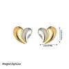 Estilo Ins de Celebridad de Internet Europeo y Americano Pendientes Asimétricos Cóncavos y Convexos de Acero Inoxidable Color Oro de 18K Pendientes Personalizados de Moda Tendencia