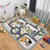 Tapete Infantil Transfronteiriço Estacionamento Veludo Cristal Tapete Divertido para Escalar Tapete de Jogo Estrada de Tráfego Tapete Antiderrapante Resistente ao Desgaste