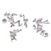 Nova Lz Personalizada 26 Letras Liga de Metal Joias Estilo Japonês Celebridade da Internet Prata Nail Art Cristais Strass