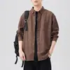 Camisa Casual de Manga Comprida Nova de Primavera e Outono Retrô Japonês Algodão Combina com Tudo Solta Plus Size Camisa Camisa Marca da Moda