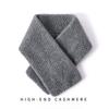 100% Cashmere Outono e Inverno 2026 Novo Cachecol de Gola Feminino de Alto Padrão Cor Lisa Tricotado Botão Oculto Xadrez Lenço Pequeno
