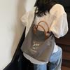 Bolsa de Lona para Mujer de Gran Capacidad 2025 Nueva Bolsa para Ropa de Trabajo para Clase de Estudiante Universitario Versátil Casual Simple Bandolera Tote