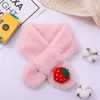 Cachecol Infantil Outono e Inverno Bebê Desenho Animado Fofo Cachecol de Pelúcia Meninas Estilo Coreano Imitação de Pelo de Coelho Espessado Quente