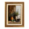 Casa de Madera Estilo Campo Animales Pintura Decorativa Lienzo Impermeable Marco Dorado Tallado Vintage Mural de Pared Pintura para Colgar