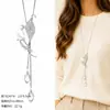 Cadena para Suéter de Collar Largo Geométrico, Accesorio de Lujo de Alta Gama, Versátil y de Moda, Colgante de Perla para Otoño e Invierno