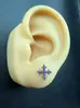 Aretes Nuevos de Aleación de Titanio F136 con Forma de Cruz de Espina Incrustados de Diamantes y Piercings para Labios G23 Joyería para Body Piercing