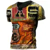 2022 nueva camiseta estampada de comercio exterior más vendida impresión digital 3D manga corta Top para hombre estilo callejero fabricantes de origen
