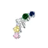 Aleación de Cobre Transfronteriza Cinco Circonitas Disparo Real Accesorios Pendientes Uña de Labio Uña de Hueso de Oreja Simple Lujo Ligero Joyería para Perforación Corporal