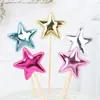 Acrylic Decorative Shiny Plate Birthday Cake Bright Leather Ornament Face Star Love Crown Flag Dessert Table Insert