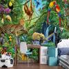 Cross-border floresta viva animal fundo parede papel de parede papel de parede mural personalizado não-tecido decoração casa sala de estar Amazon
