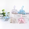 Bolsa de linho criativa estilo ocidental bolsa de doces presente de lua cheia de bebê caixa de doces seção borboleta decoração de renda