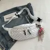 Popular bolsa de pecho artística de lona estilo bosque con lunares, nuevo modelo de otoño 2026, bolsa de pecho y riñonera portátil de gran capacidad