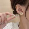 Pendientes de Corazón de Pedrería Dulces y Elegantes de Aguja Plateada, Tachuelas de Oreja Frescas y Delicadas de Nicho, Pendientes Elegantes Simples y de Gama Alta