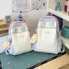 Mochila fofa estilo escolar para meninas, alto apelo estético, macia e adorável, versátil para alunos do ensino fundamental, leve para a escola e viagens
