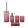 Fabricantes de capa de bambu de diamante de plástico para banheiro, atacado, lavagem de cinco peças, copo de gargarejo para banheiro, conjunto de cinco peças para copo de dente