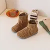 Botas para Niña 2026 Verano Nuevo Estilo Coreano Retro Tallado Hueco de Caña Alta Botas Romanas Zapatos de Princesa Zapatos de Moda