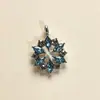 Recién Llegado Collar Copo de Nieve de Vidrio Azul Cielo Diamante para Mujer Diseño Nicho de Lujo Ligero Collar de Diamantes Regalo de Navidad Cumpleaños