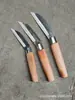 Yangjiang Mango de Madera Acero al Carbono Plegable Cuchillo Tradicional Cuchillo de Fruta Cuchillo de Acero al Carbono Pequeño Cuchillo de Hierro Plegable Cuchillo de Madera