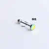 Piercing de Lengua de Aleación de Titanio G23 Joyería de Lengua con Lentejuelas de Moda Stud Popular de Lengua F136 Rosca Externa Barra Recta Joyería de Tatuaje y Piercing