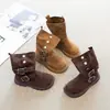 Botas de Moda tipo Martin para Niñas 2026 Otoño/Invierno Versátiles Retro Forradas de Borrego Botas de Caballero a media pantorrilla Botines para Niños Maillard