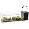 Acuario de borde lateral transfronterizo, acuario estilo arroyo, acuario de escritorio para sala de estar, pecera ornamental de vidrio, acuario ecológico basado en filtro