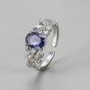 Nuevo Anillo Retro Super Flash Morado Gipsófila Medio Estilo Palacio Bauhinia Antiguo Novia Anillo de Dedo de Alta Gama