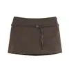 Moda Femenina Transfronteriza AliExpress 2026 Estilo Europeo y Americano Casual Ajustado Cintura Alta Pantalones Falda con Cordón F611836