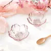 Molheira de Vidro com Padrão Martelado Estilo Japonês Flor de Cerejeira, Prato Pequeno para Molho, Prato para Vinagre, Prato para Mergulho de Condimentos para Hot Pot, Prato Tigela Grande