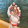 Llavero con colgante de cuentas y forma de oso nadador con lazo creativo, bonito colgante para bolso escolar, cadena para teléfono móvil, pulsera, joyería