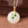 Colgante de Calabaza Bendecida con Plata S925 Incrustada de Jade Blanco Lujoso Atmosférico Clásico Elegante Estilo Chino Colgante de Collar Joyería
