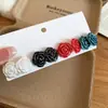 Conjunto de Dez Brincos Pingente Flor de Pérola Agulha de Prata e Diamante, Brincos Modernos e Versáteis, Brincos Retro de Luxo Leve para Mulheres